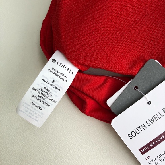 Athleta South Swell Bikini Swim Top Radiant Red S - Picture 9 of 10